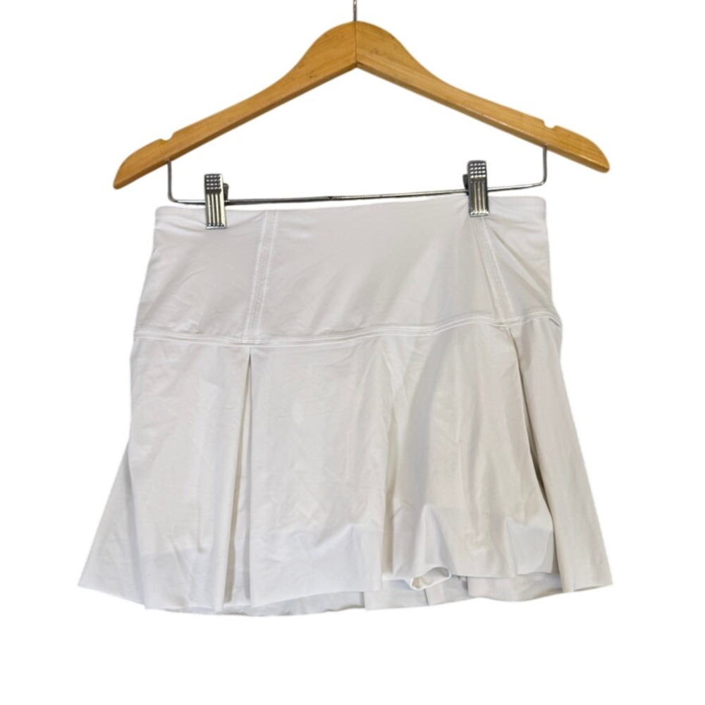 Lululemon Pace Setter Skirt White Pleated Running Tennis Skort Size 6